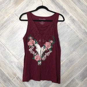 Bull Skull design tank top